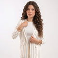 White Striped Linen Blazer